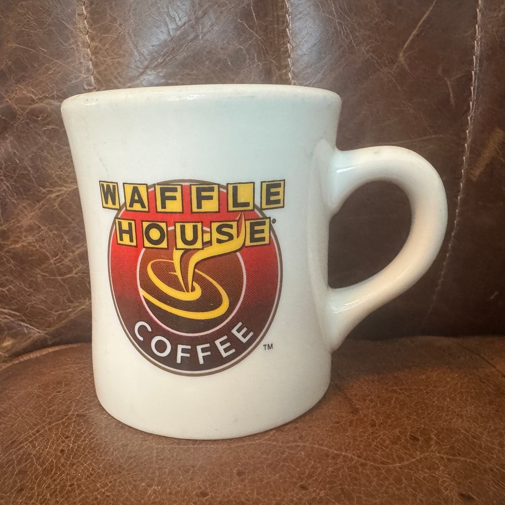 Waffle House Coffee Mug Tuxton Ceramic‎ Diner Style Heavy Duty White Yellow Logo